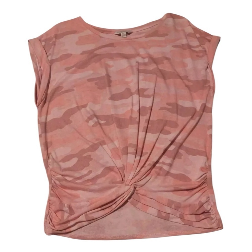 Lucky Brand Womens Camo Tie-Front Shirt - Picture 2 of 3